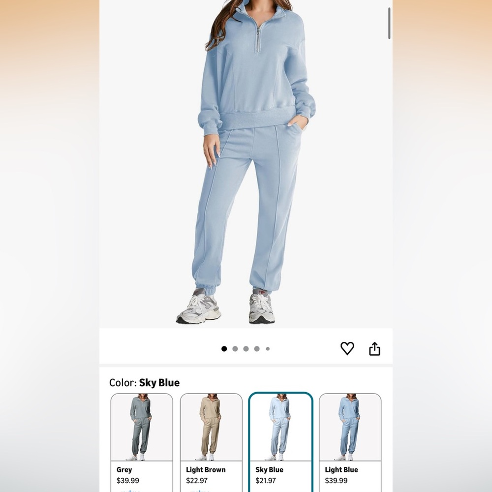 Sky Blue Women's Jogger Pants & Pullover Set